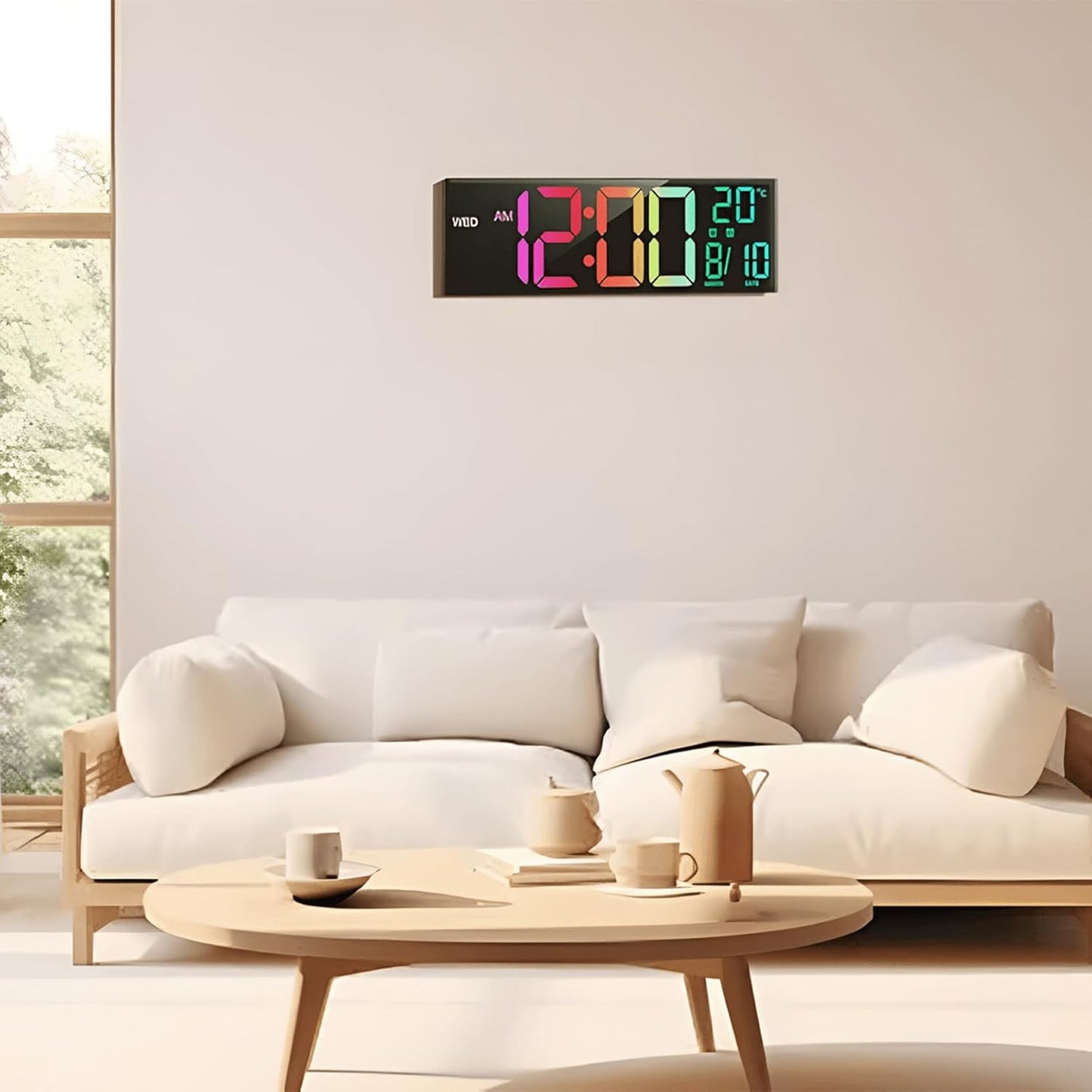 16-Zoll RGB Digitaler Wand- und Tischwecker mit Fernbedienung – Lumeris