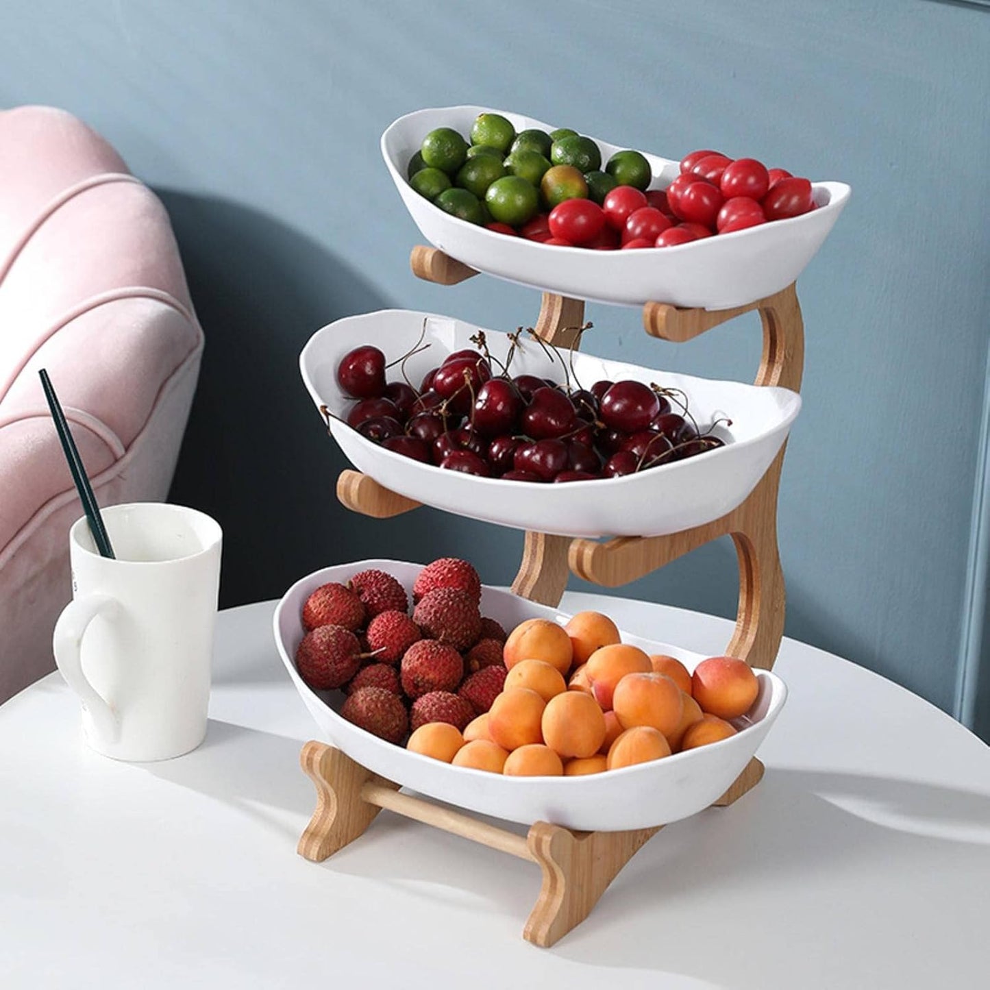Stilvolle Metall-Obstschale mit 2 oder 3 Ebenen – StackFruit