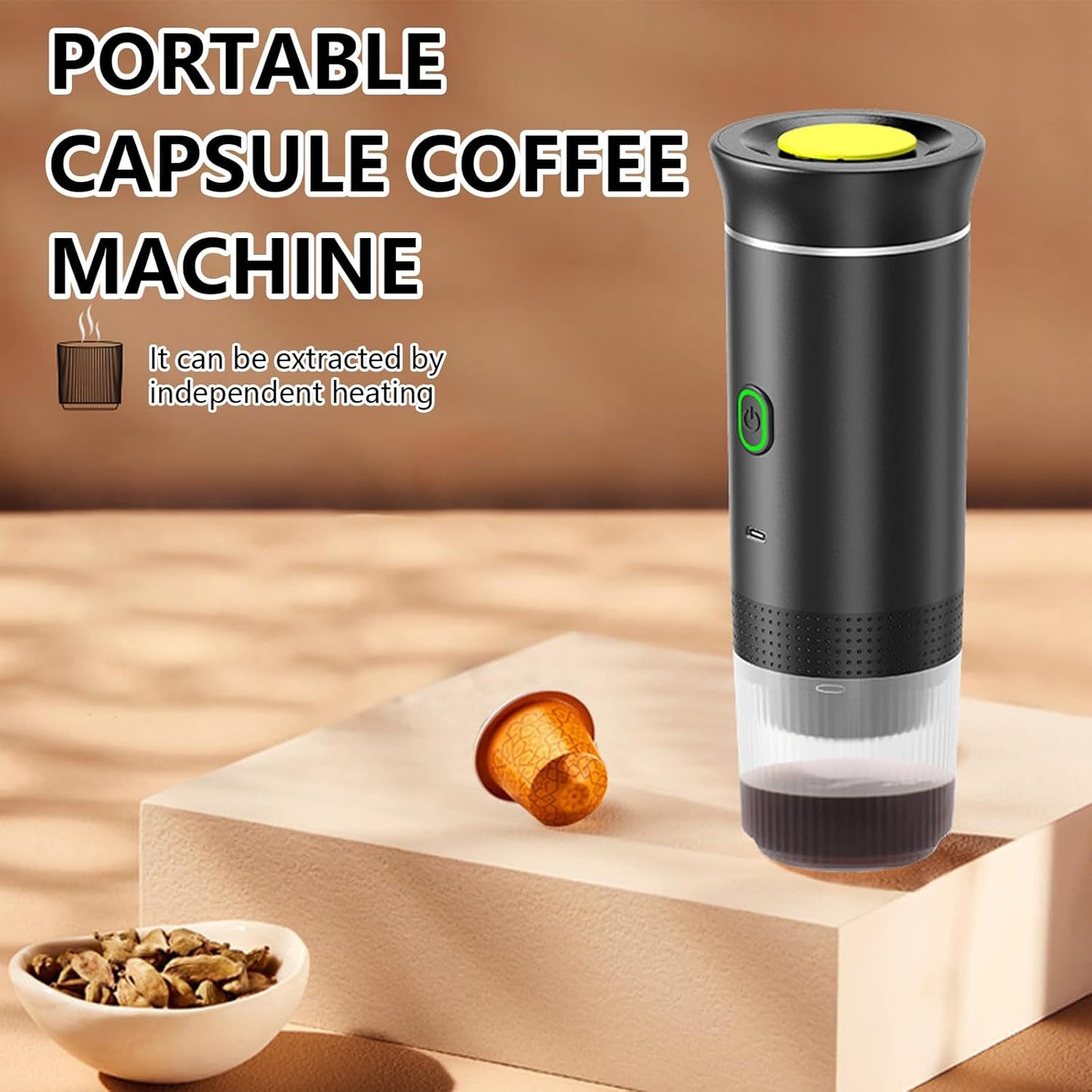 Tragbarer 3-in-1 Espresso-Kaffeemaker mit wiederaufladbarem Akku – Raverno