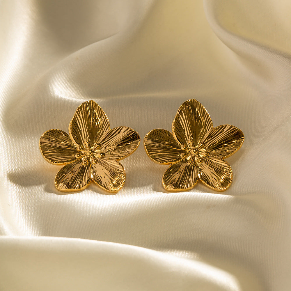 Blumenförmige Goldene Ohrringe - Elena