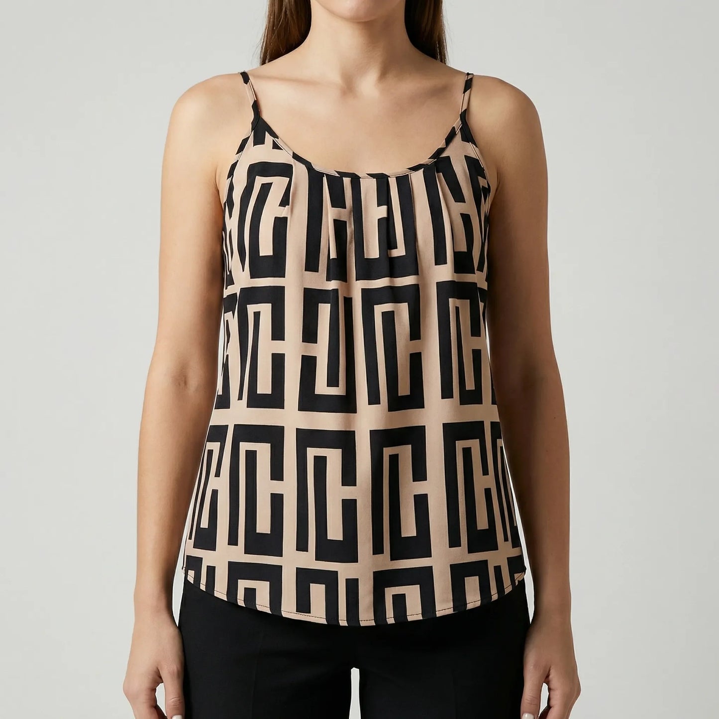 Ärmelloses Spaghettiträger Top Mit Geometrischem Print - Christina
