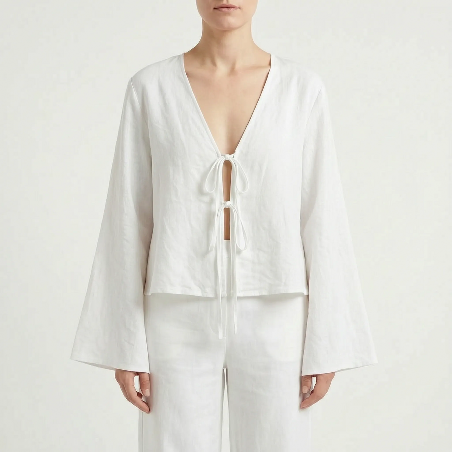 Bluse zum Binden - Rosa