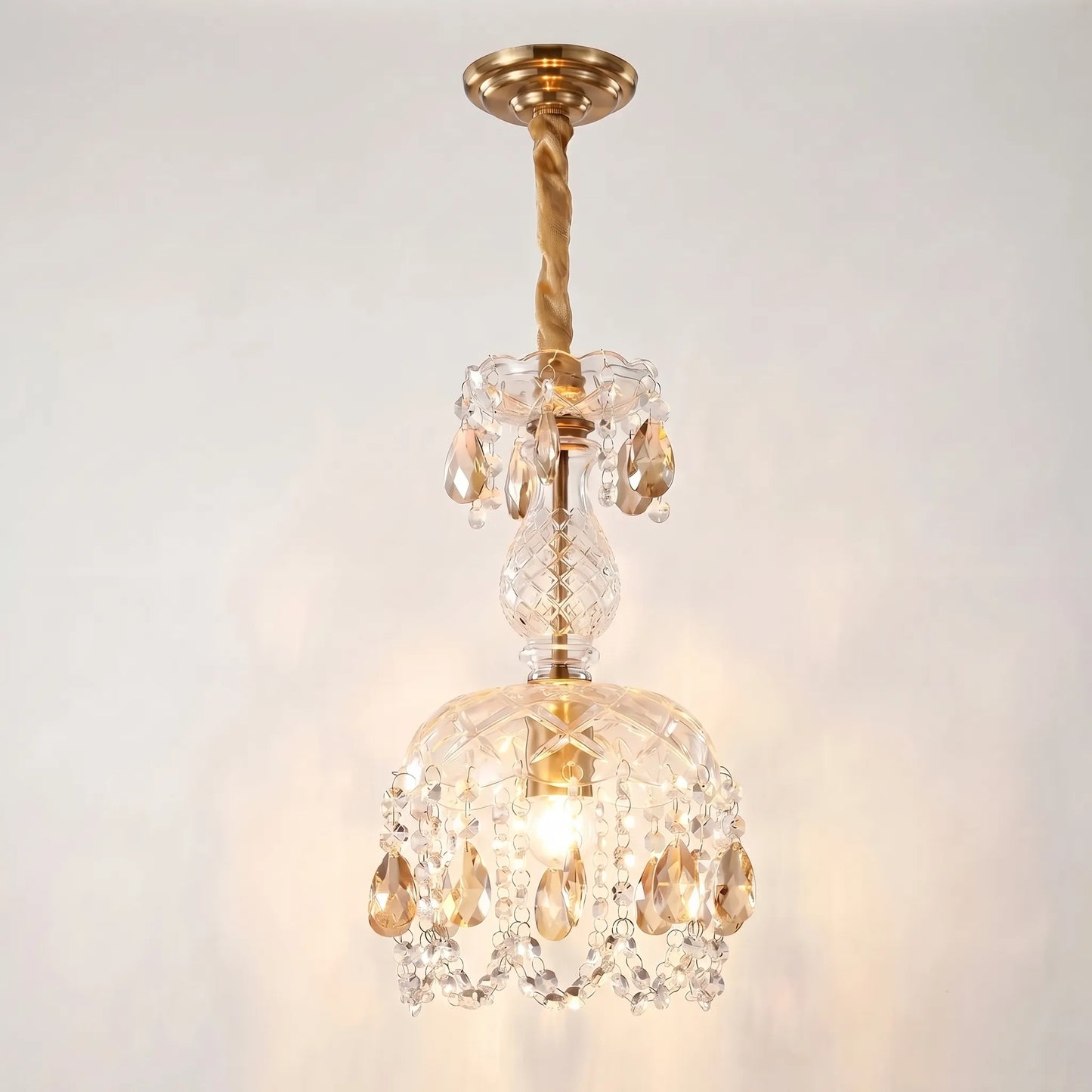 Crystal Pendant Chandelier With Droplets - Crystella