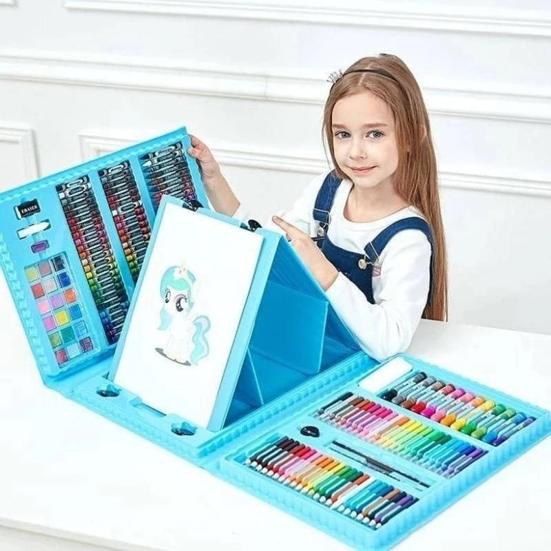 6-in-1 Kreativbox mit Mal- und Bastelmaterial für Kinder – Kompakt & vielseitig