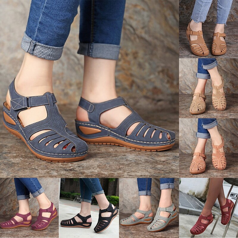 Leren orthopädische Damensandalen – Elin