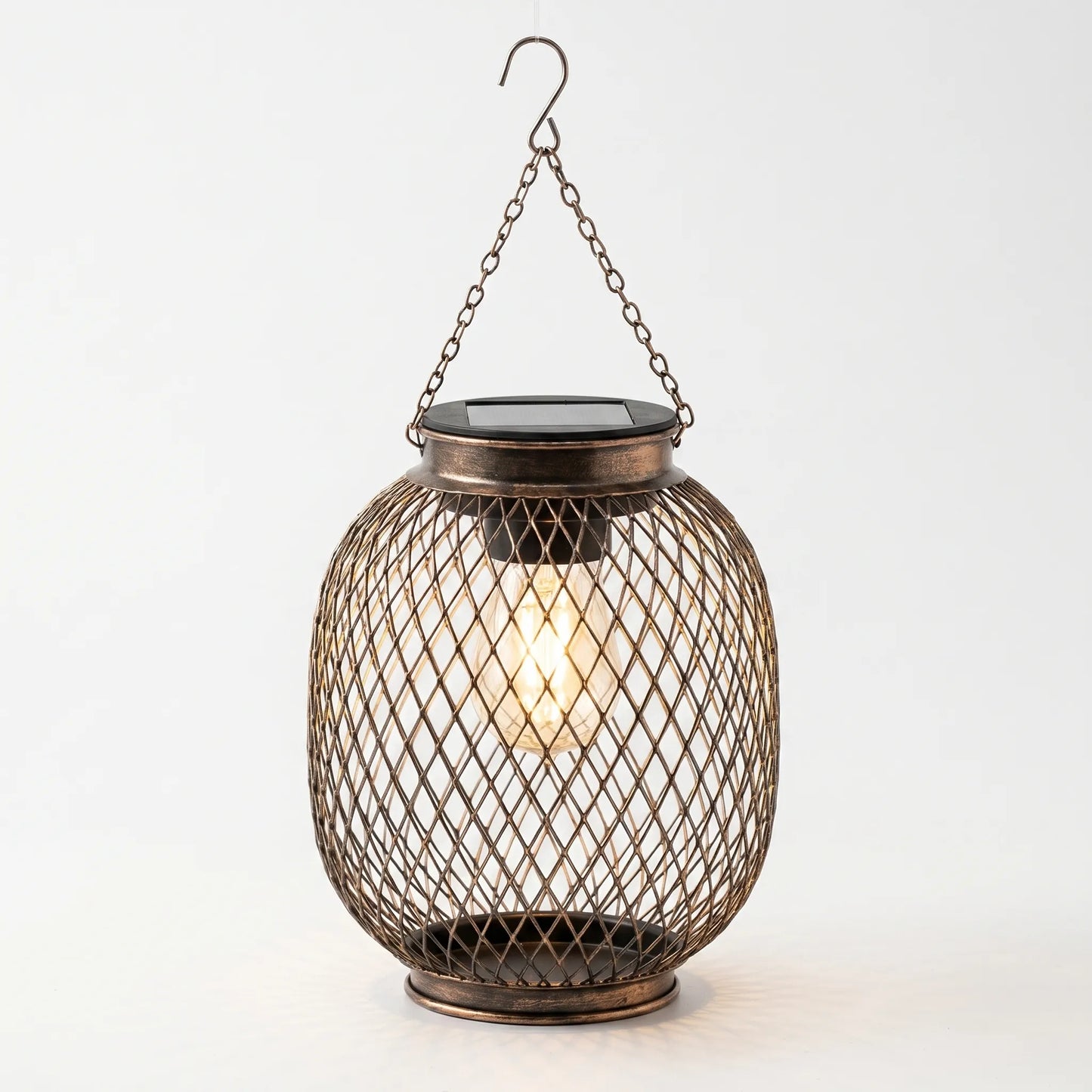 Hanging Solar Lantern With Mesh Cage - Solantis