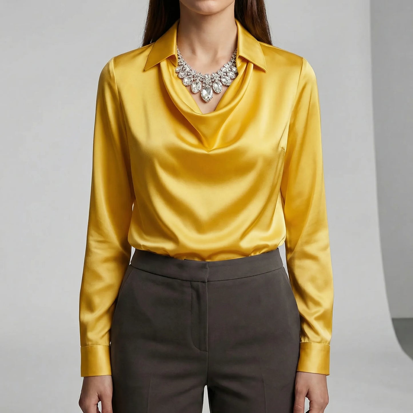 Langärmelige Drapée-Bluse - Ceylin
