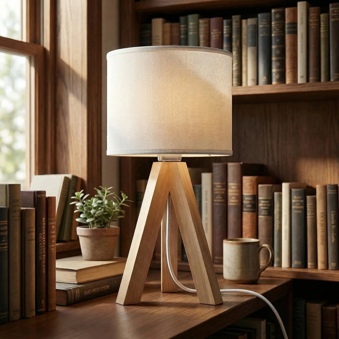 Modern Wooden Standing Table Lamp - Sylvano