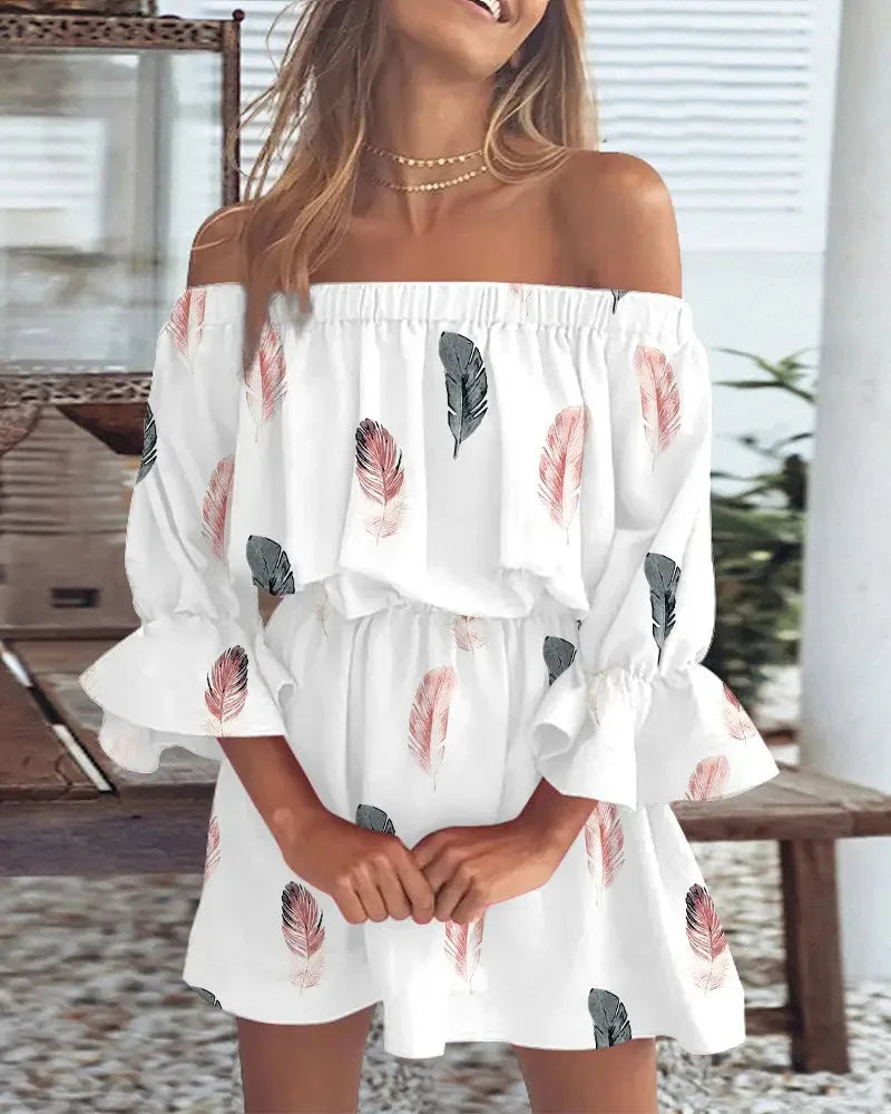 Trendiges Boho-Minikleid mit One-Shoulder-Design und luftiger Passform - Ysa