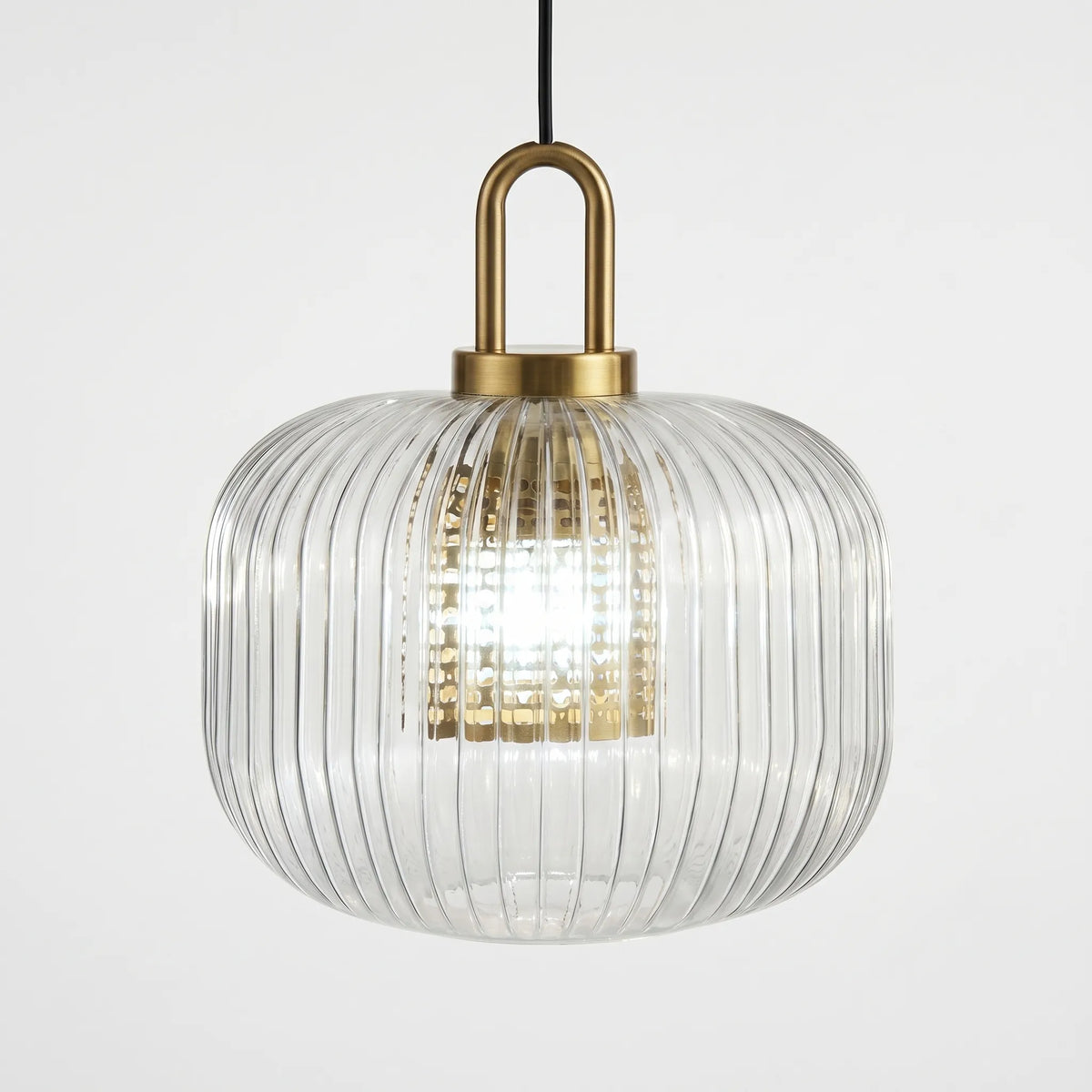 Ribbed Glass Pendant Ceiling Light - Striolight