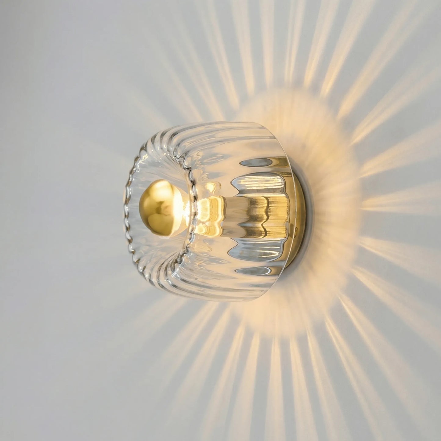 Ribbed Glass Wall-Mounted Light Fitting - Radivall