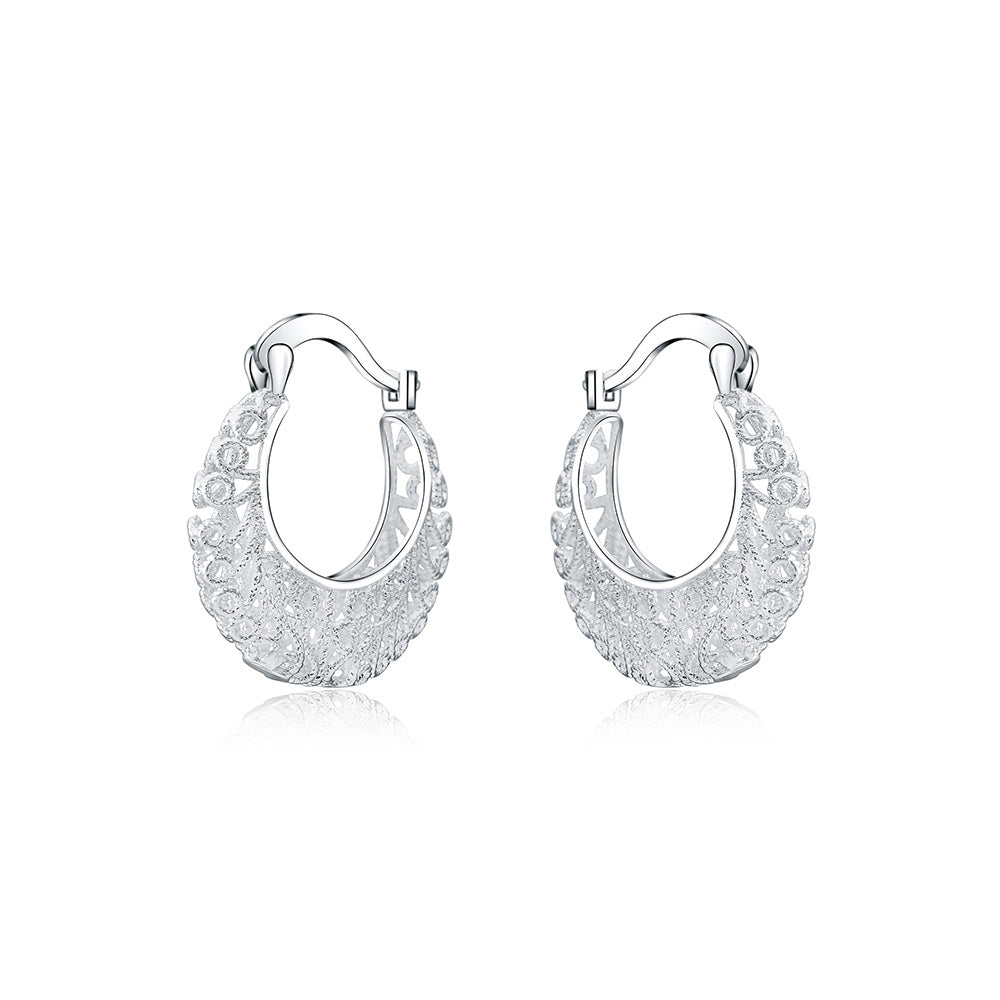 Runde Creolen Aus Silber - FlowerHoop