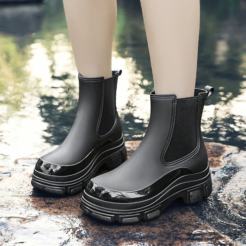 Damen Chelsea-Regenstiefel mit Chunky Platformsohle – Elena