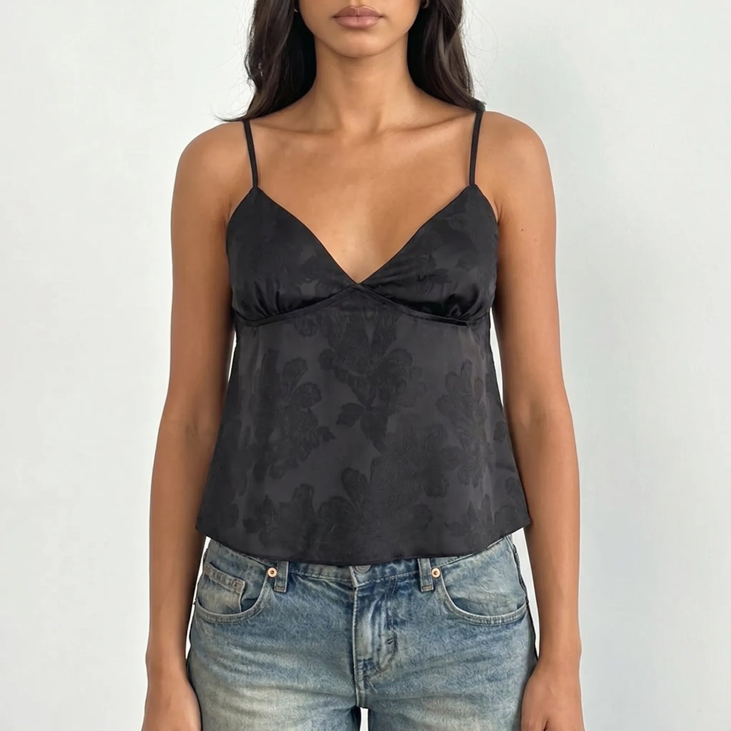 Satin-Cami-Top mit V-Ausschnitt - Leona