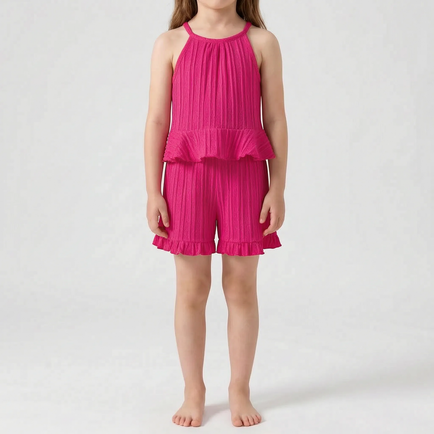 Set Aus Ärmellosem Rüschentop Und Shorts - Glimmera