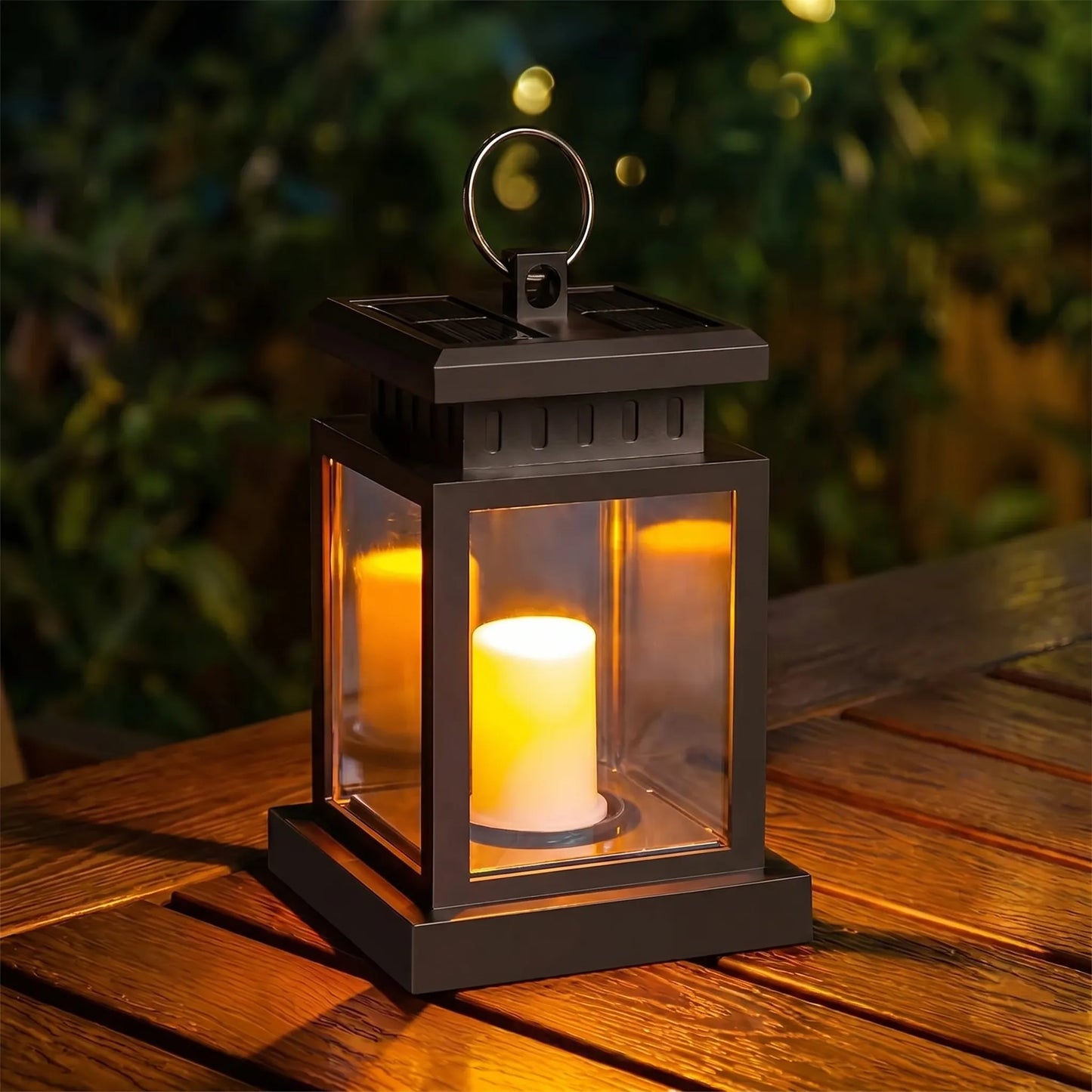 Solar LED Candle Lantern With Flickering Effect - Glowtern