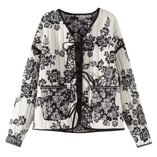 Vintage Blumen Patchwork Jacke für Damen - Nora