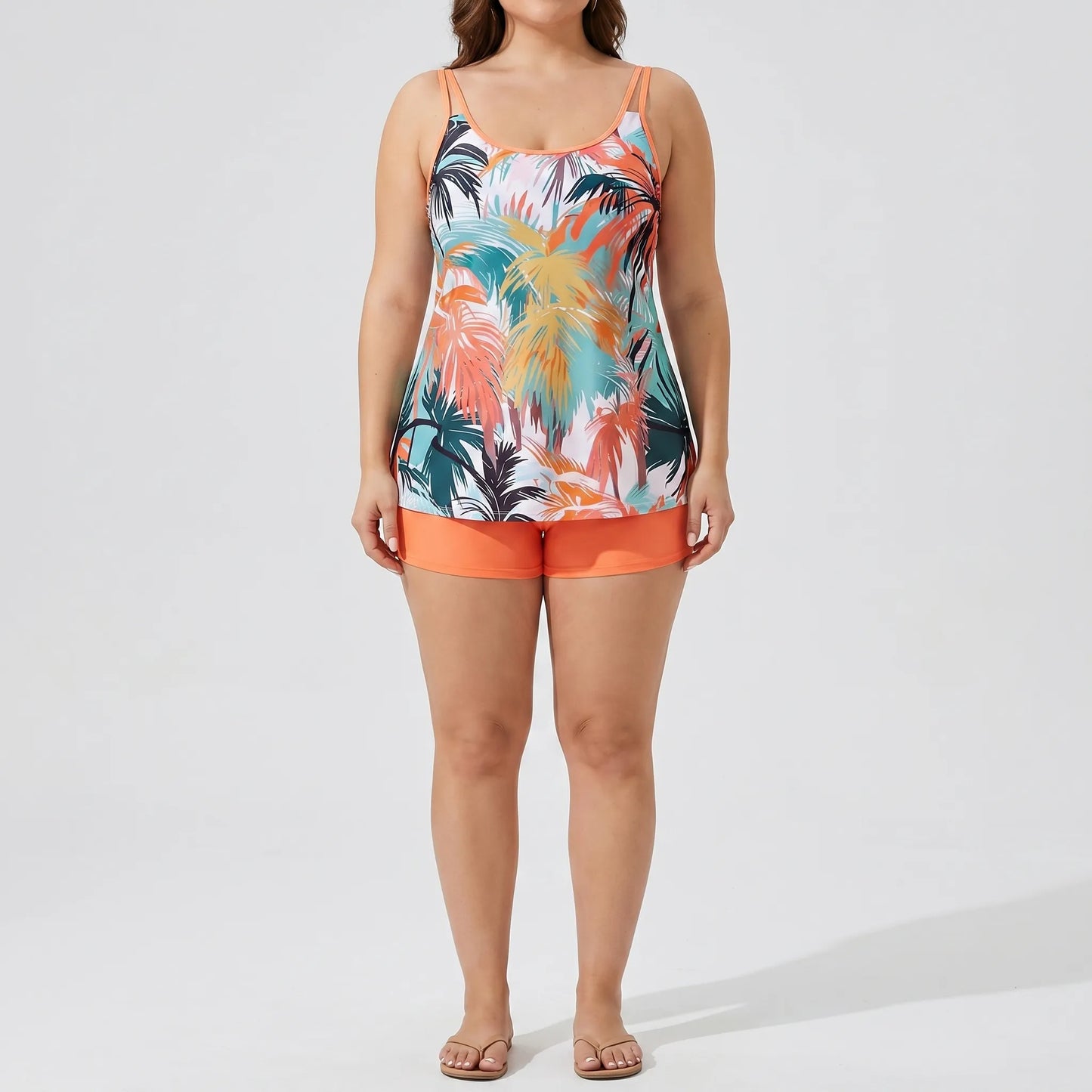 Tankini Große Größen Mit Tropen-Print - Lucy