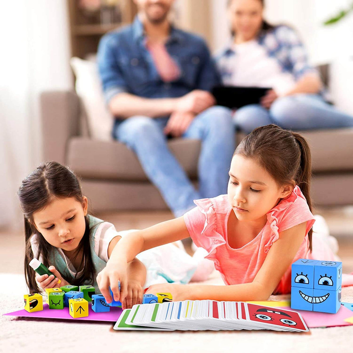 Interaktives Ausdrucks-Bausteinspiel für Kinder – MimikMatch
