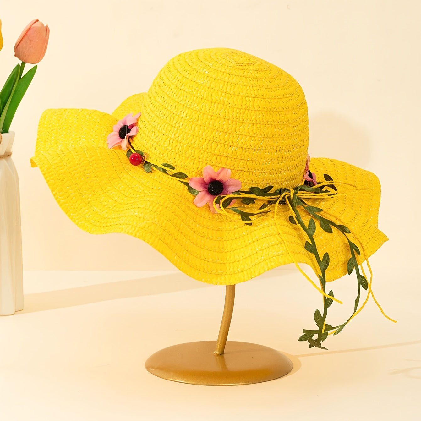 Damen Sommer Strohhut mit Blumen- und Fruchtdetails – Solène