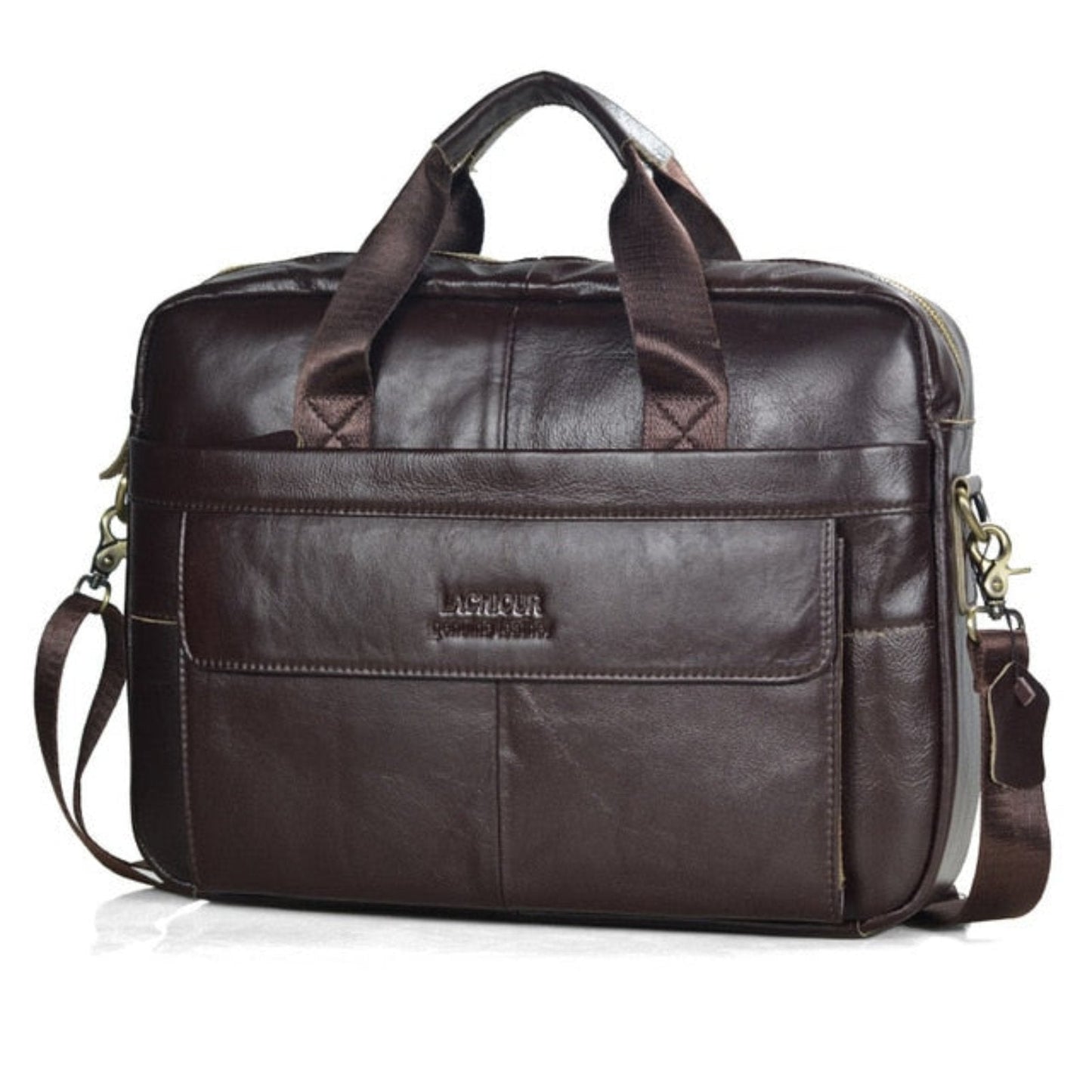 Größe Luxuriöse Stilvolle Ledertasche für Laptops – Victor