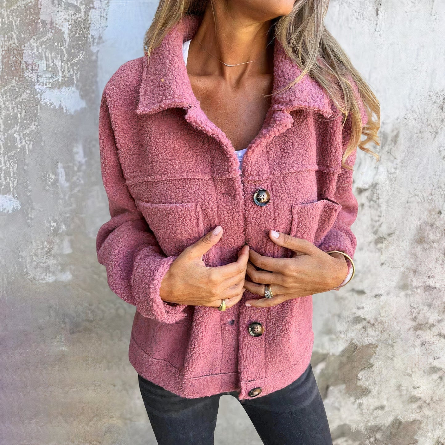 Damenjacke aus weichem Teddy-Material – Marisol
