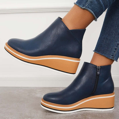 Stilvoller Herbst-Keilabsatz-Stiefel – Mila