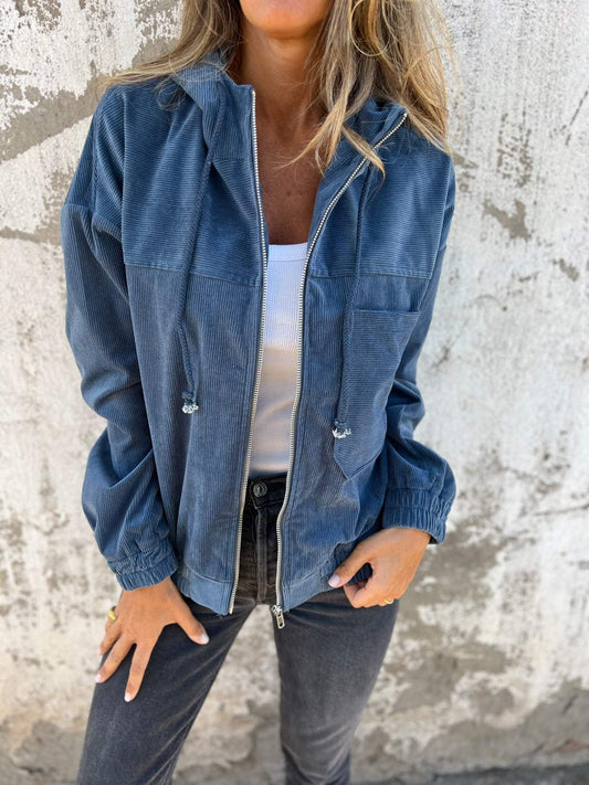 Damen Freizeitjacke mit Kapuze und Reißverschluss – Liana