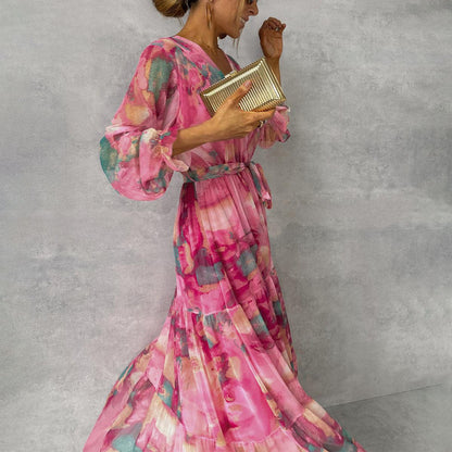 Florales Wickel-Maxikleid – Viviana