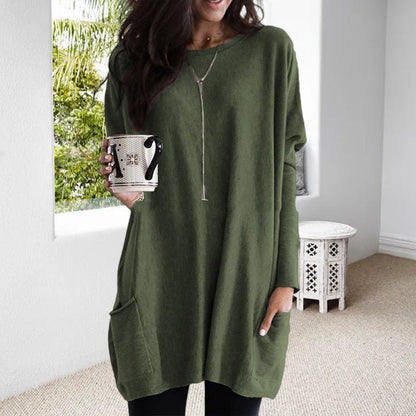 Oversized Damen Herbstpullover mit Taschen – Yara