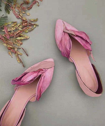 Handgefertigte Spitzen-Ballerinas mit Roséblüten – Odette