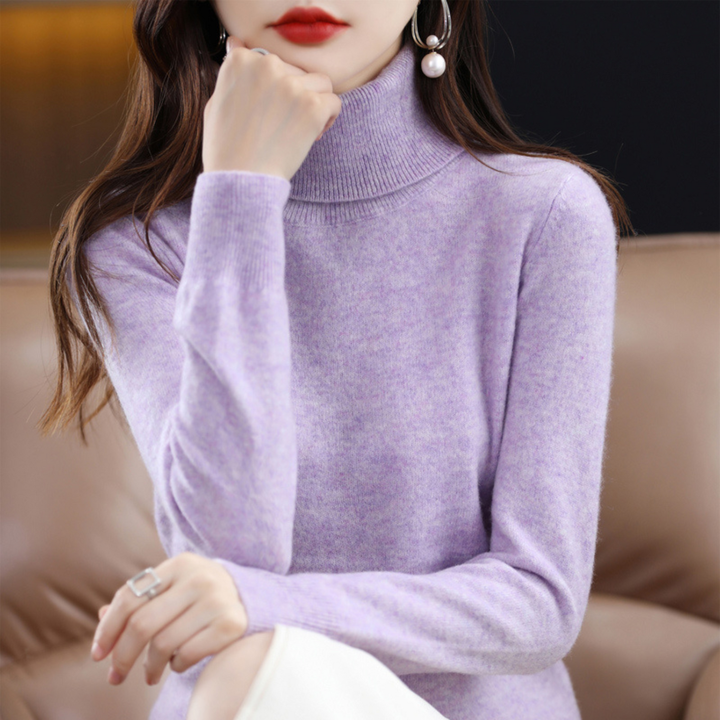 Luxe Kaschmir Damen Rollkragenpullover - Elena