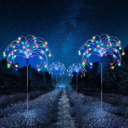 Wasserdichte Solar-Gartenlampe mit Feuerwerkeffekt – SparkGlow