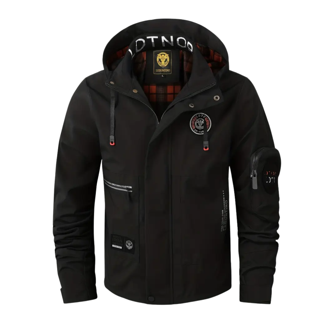Herren Outdoorjacke wasserdicht mit Kapuze & karierter Fütterung – Jorrit