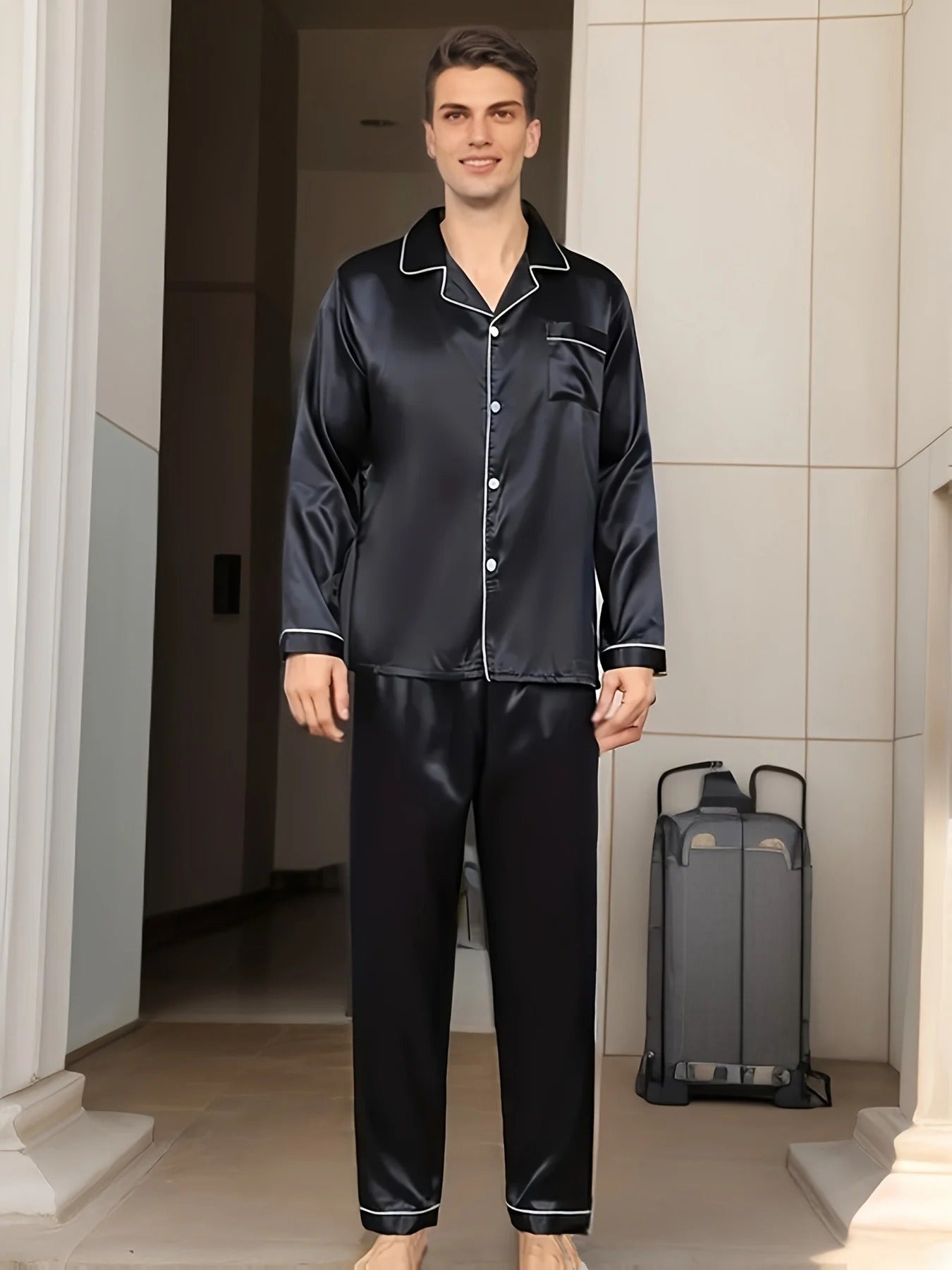 Herren-Pyjama aus Satin – Adrian