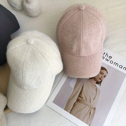 Warme Damen Baseballcap mit Imitatfell für Herbst & Winter – Lorena
