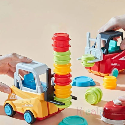 Stapelspiel mit Gabelstapler – Lernspiel zur Förderung von Geschick und Konzentration