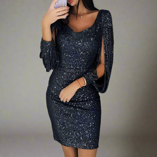 Stilvolles Abendkleid mit Pailletten - Oreana
