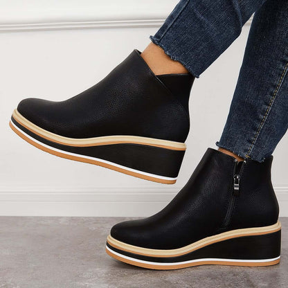 Stilvoller Herbst-Keilabsatz-Stiefel – Mila