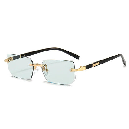 Stylische Rechteck-Sonnenbrille ohne Rahmen für Damen - KlaraView