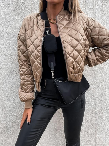 Gefütterte Damen Bomberjacke mit Taschen – Marisa