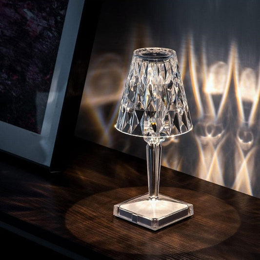 Kristall-Tischlampe mit Touch-Bedienung - LumeCrystal