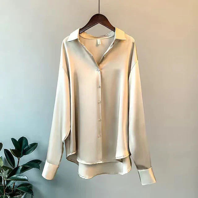 Stilvolle Satin Damenbluse - Elina