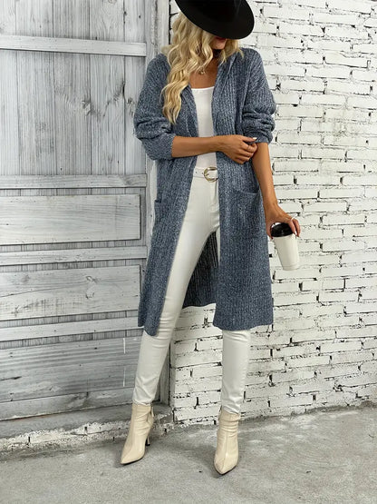 Langes Damen Strickcardigan für Herbst & Winter – Elena