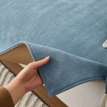 Chenille Bankbeschützer mit Fischgrätenstruktur – VeluraShield
