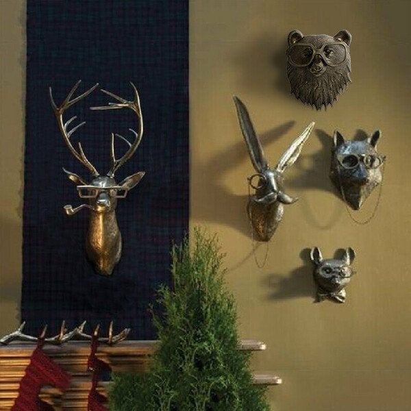 Verspielte Tierkopf Wanddekoration - WallCritters