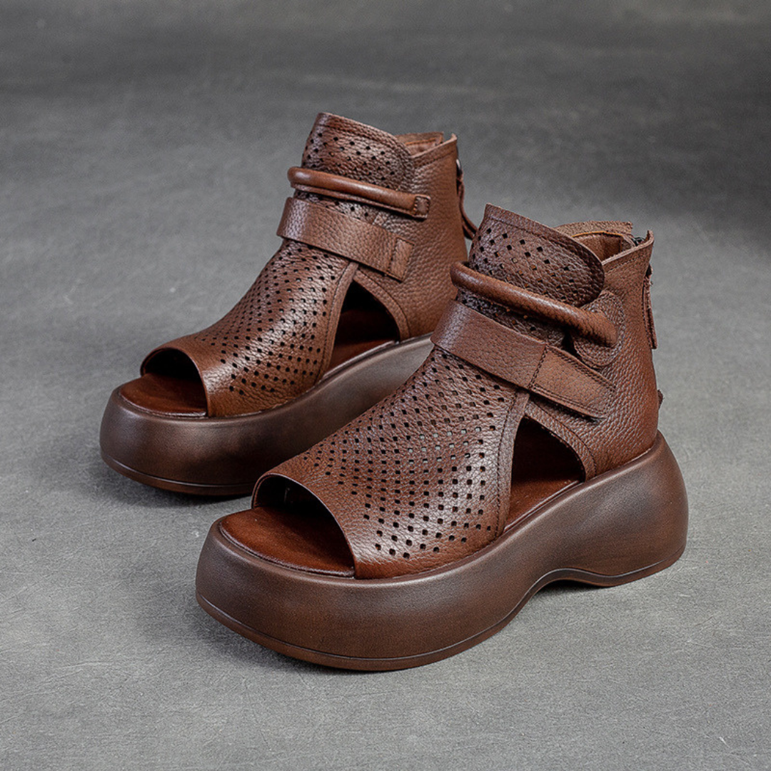 Orthopädische Leder-Sandalen Damen mit stoßdämpfender Sohle – Meike