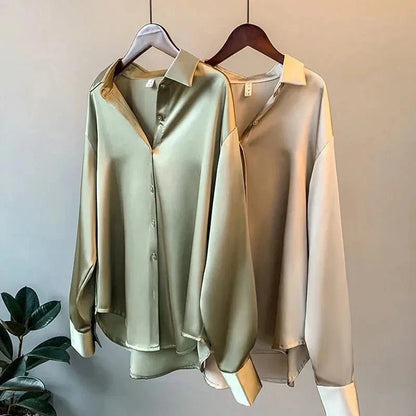 Stilvolle Satin Damenbluse - Elina