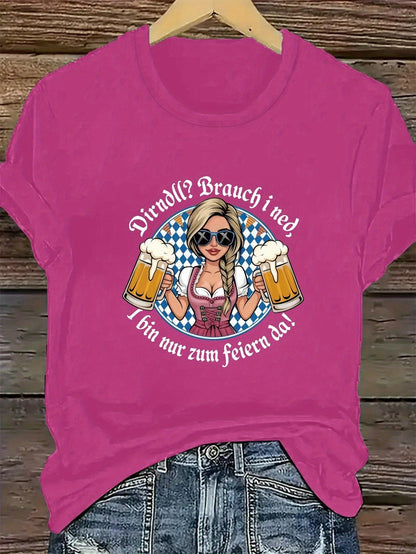 Damen Plus Size Kurzarm T-Shirt – Liesl Oktoberfest 2025