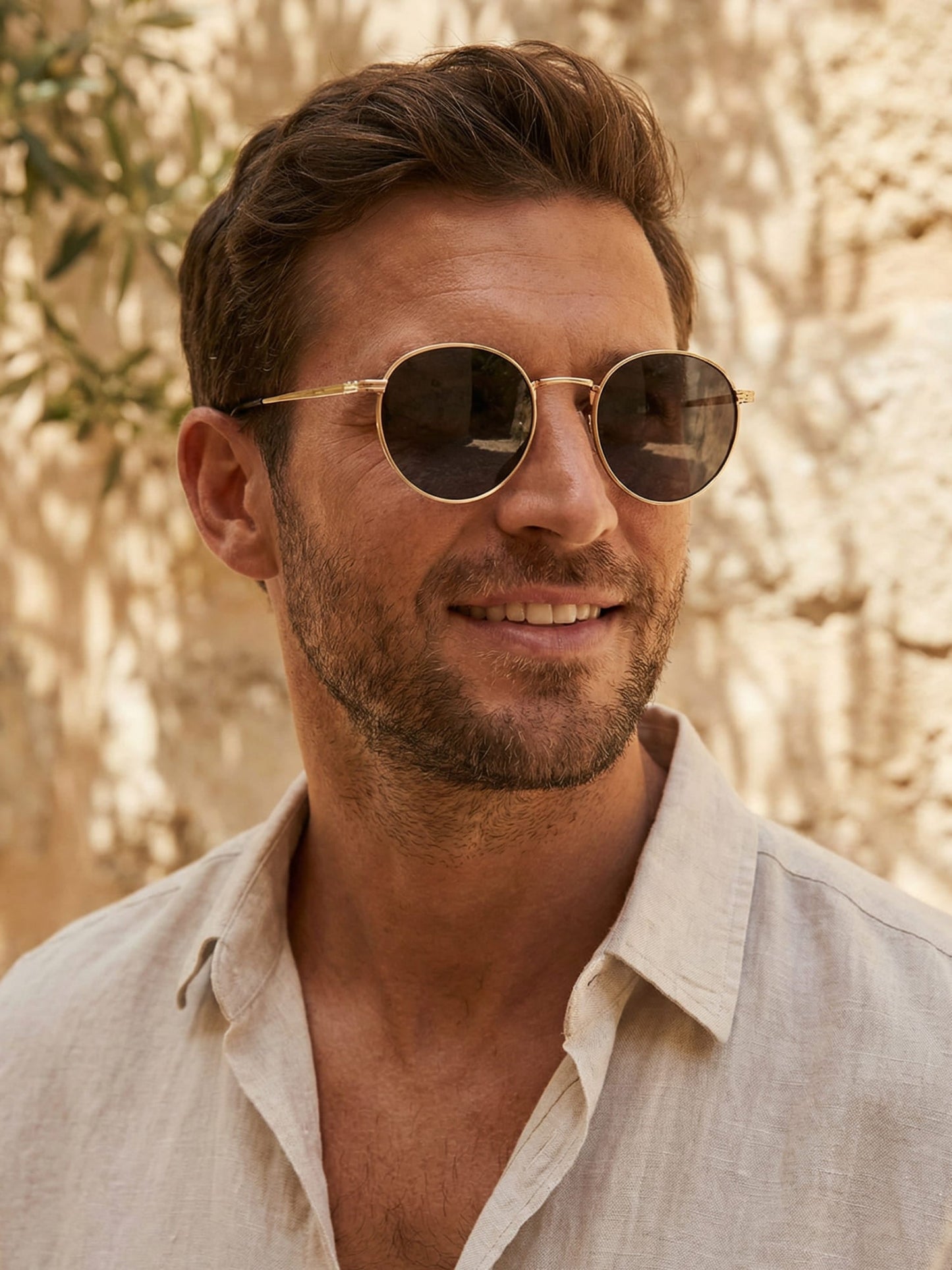 Unisex Designer Sonnenbrille mit Rundgläsern – Nova